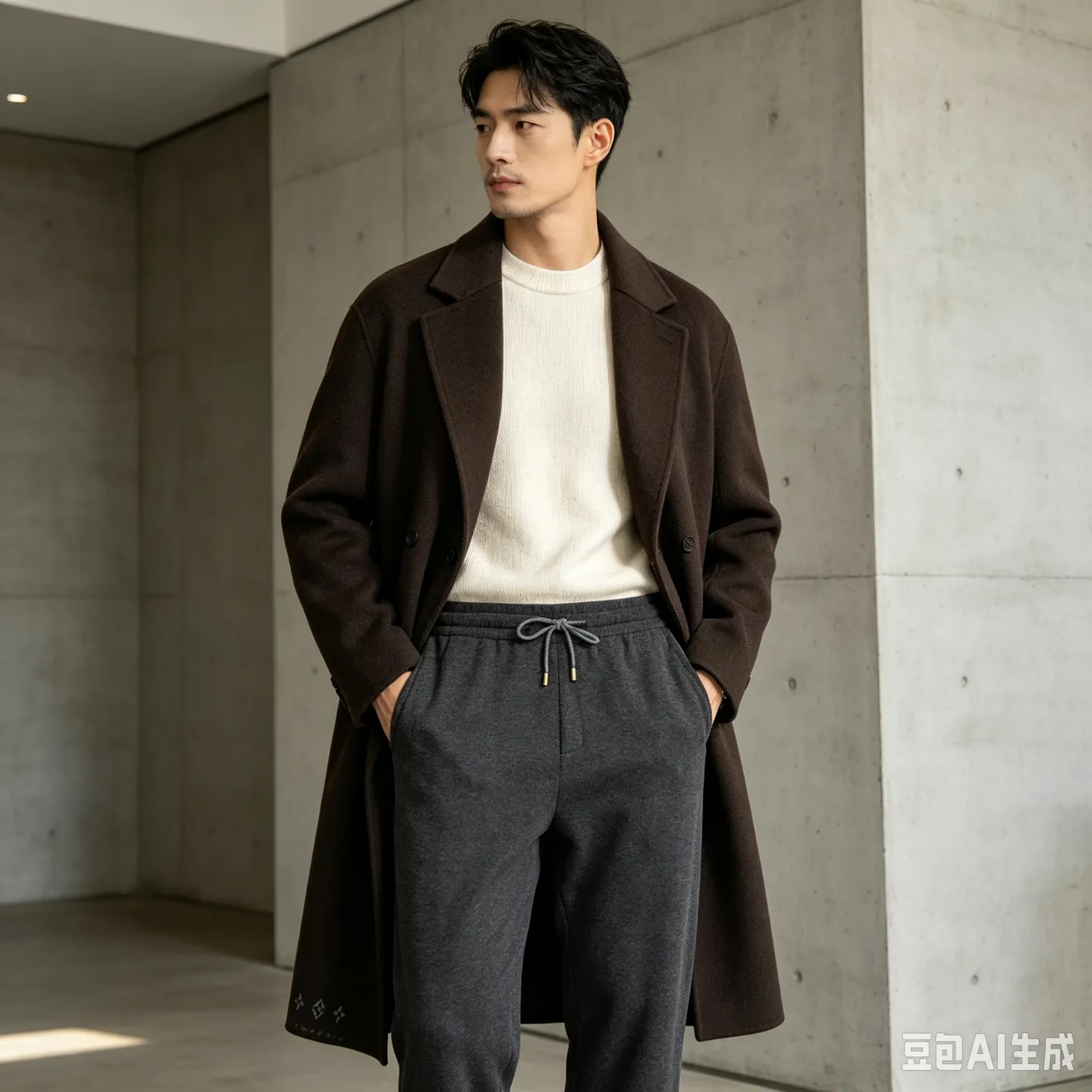 Louis Vuitton/Louis Vuitton jacquard threaded woolen legged trousers